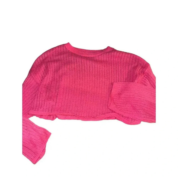 - Wild Fable Women's Pink Sheer Knit Off-Shoulder Sweater Size M - Picture 2 of 8
